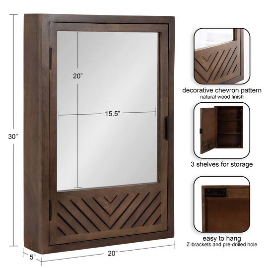 Kate and Laurel Mezzeta Bathroom Cabinet with Mirror